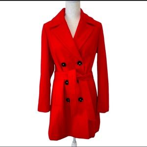 BANANA REPUBLIC Red Wool Blend Peacoat